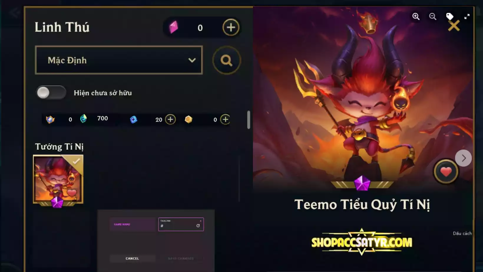 TEEMO TIỂU QUỶ TÍ NỊ CLONE